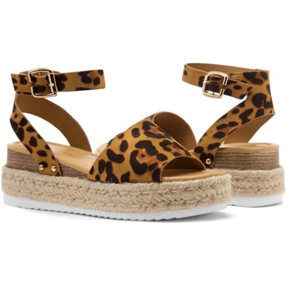 Womens Legossa Platform Sandals - Open Toe Ankle Strap Espadrilles - Picture 3 of 6